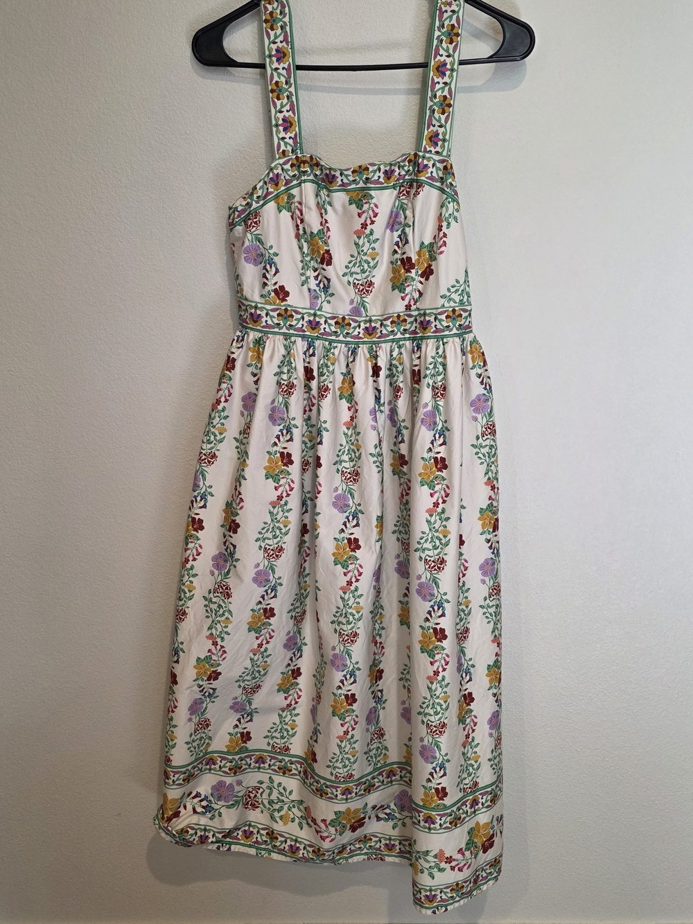 Boden Cream Floral Square-Neck Midi Dress - Picture 7 of 9